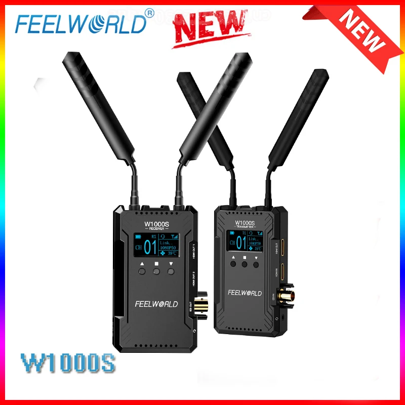 

FEELWORLD W1000S Wireless Video Transmission System 1080P HD 1000FT Dual HDMI + SDI Input And Output WIth Full Duplex Intercom