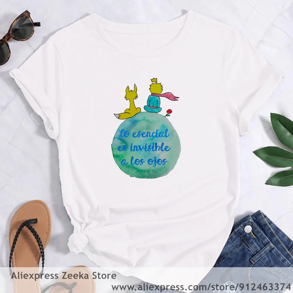 Красивая симпатичная Женская футболка Little Prince в стиле ретро с забавным принтом