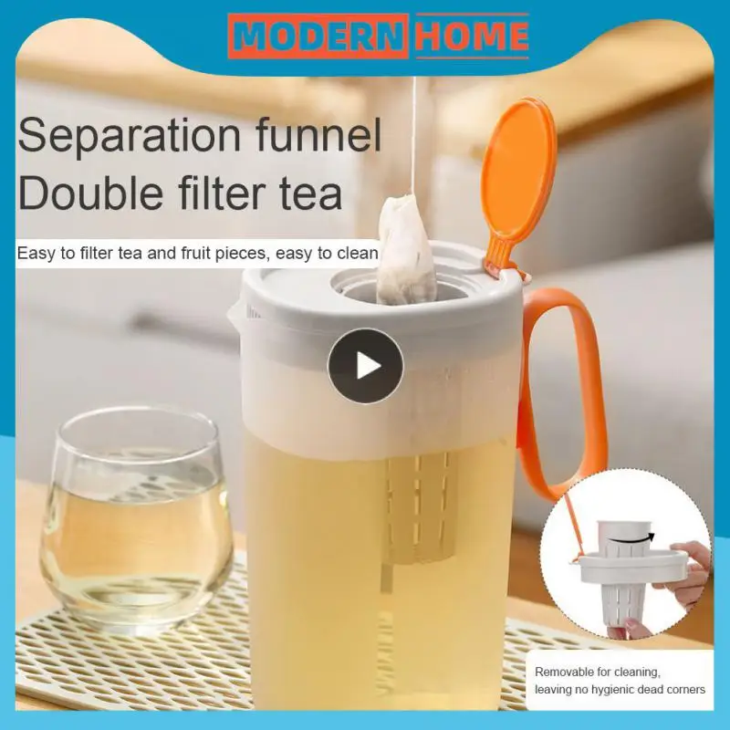Large Capacity Kettle Eco-friendly Plastic Refrigerator Storage Anti Splash Non Leak Measuring Water With Lid Handle