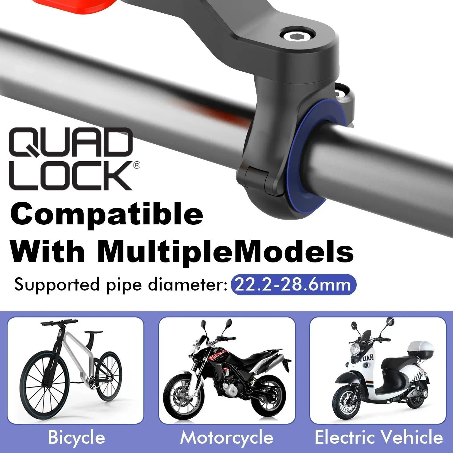 Фото Держатель для телефона на мотоцикл, регулируемая подставка, кронштейн для крепления на руль велосипеда, для iPhone 14, 13, 12, Samsung, Xiaomi, LG №5