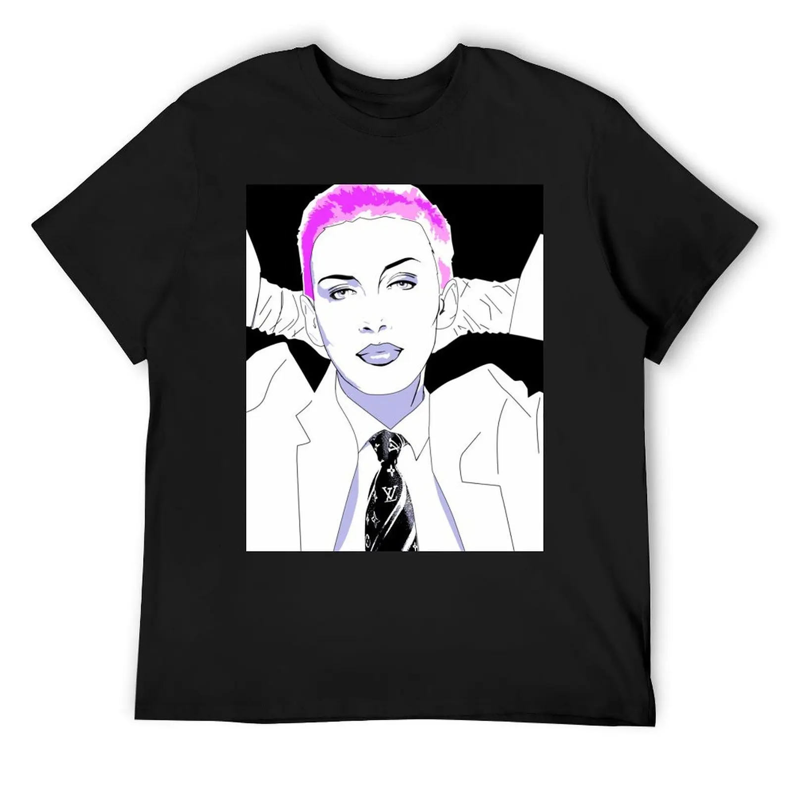 Фиолетовая футболка Annie Lennox большого размера мужская дизайнерская с аниме Stuff