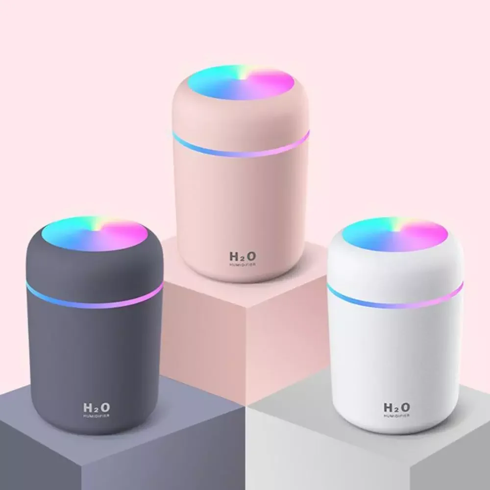 

300ml USB Air Humidifier Mini Ultrasonic Humidifier Aroma Essential Oil Diffuser 7 Colors Night Light Purifier Home Mist Maker