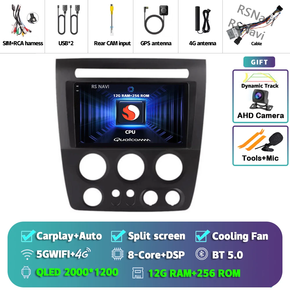 

Android15 Автомобильный радиоприемник для Hummer H3 1 2005 2006 2007-2010 Навигация GPS Мультимедийный видеоплеер Стерео беспроводной Carplay Auto 4G