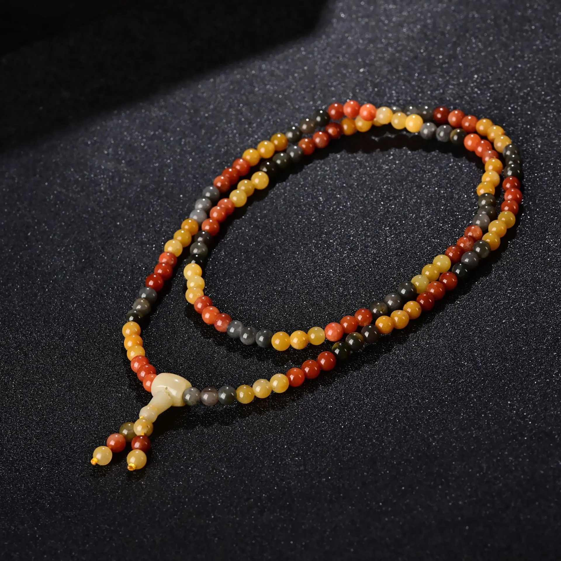 

Genuine Natural Jade Bracelet 108 Bead Mala Colorful Golden Silk Jades Round Beads Elastic Beaded Bracelets Women Healing Bangle