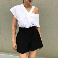 women sexy v neck hollow solid color t shirt summer all match short sleeve ladies t shirts 2021 fashion korean style casual tops