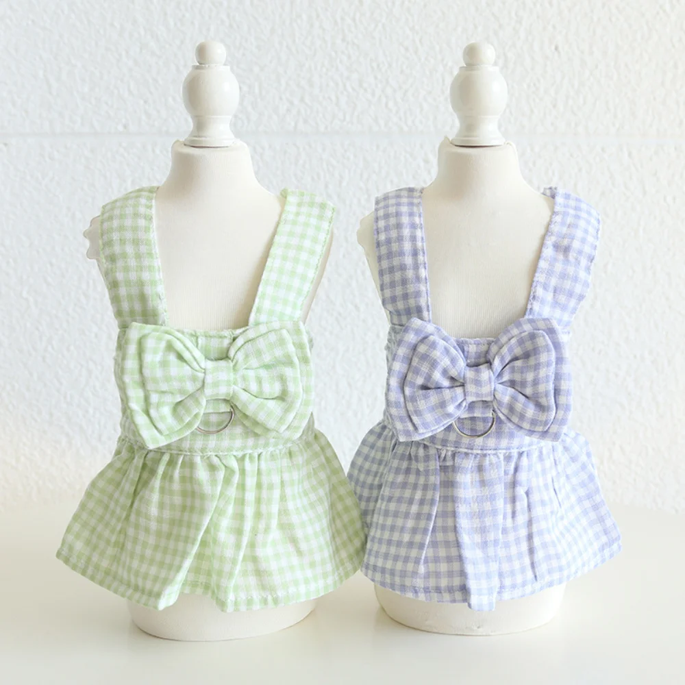 

Puppy Skirt Spring Summer Fashion Plaid Vest Pet Sweet Princess Dress Small Dog Cute Harness Cat Clothes Yorkie Poodle Chihuahua