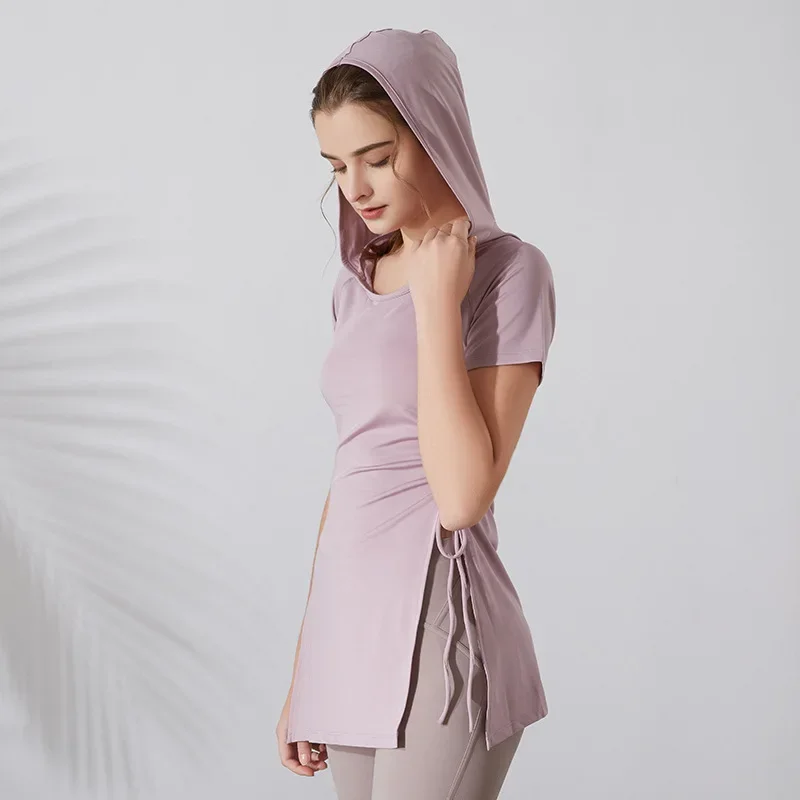 Летние женские спортивные толстовки бандажные рубашки для йоги