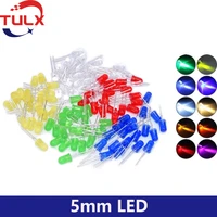 100pcs lot transparent round 5mm super bright water clear green red white yellow blue light led bulbs emitting diode f5