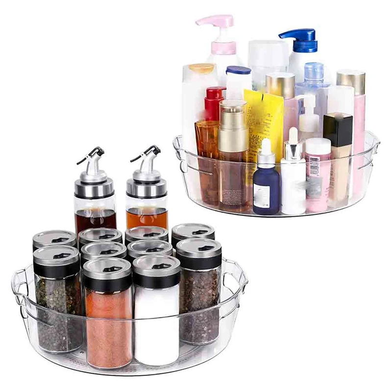 

Органайзер для кухни Lazy Susan, 11 дюймов, 2 упаковки для шкафа, нескользящий, вращающийся на 360 градусов