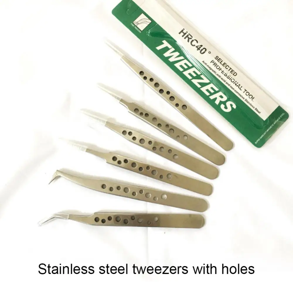 

Антистатический Esd точный Прямой ремонт телефона прочный Изогнутый пинцет из нержавеющей стали промышленный Пинцет из нержавеющей стали