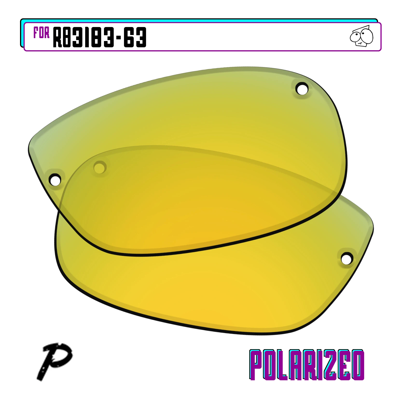 Фото Сменные поляризационные линзы SunglassDoctor для солнцезащитных очков Ray-Ban RB3183-63 RB3183 63 мм - несколько вариантов №2