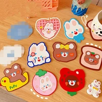 cute cartoon animal silicone coaster creative fruit insulation pad thickened soft rubber bowl pad water cup tea placemat