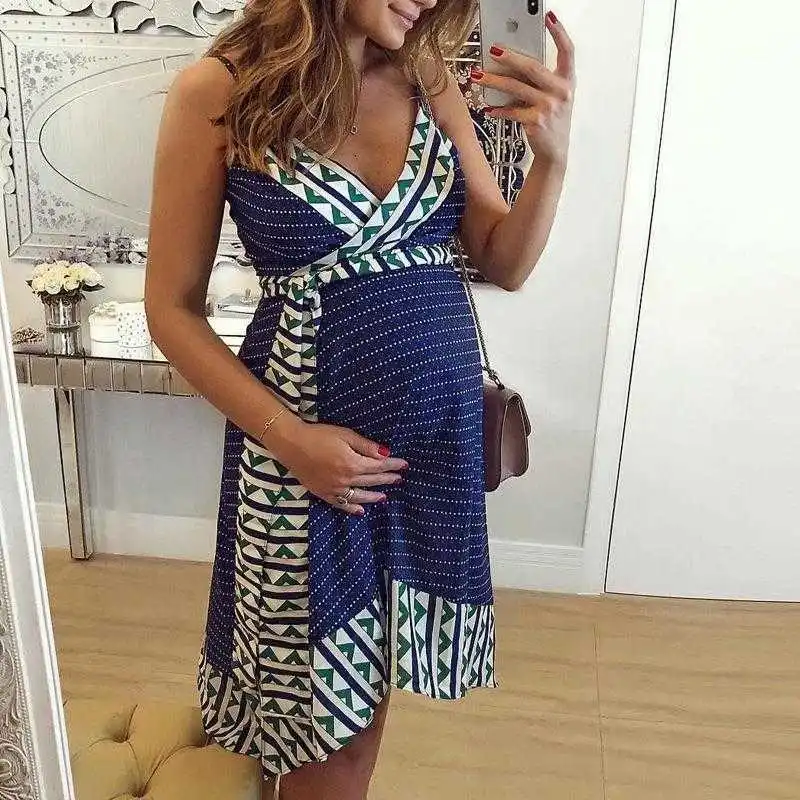 

Summer Womens Printed Sling Maternity Dress