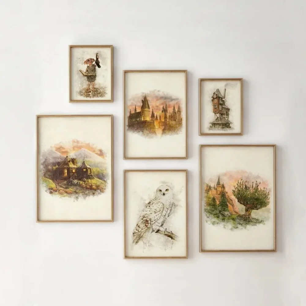 Волшебный Постер С Совой Хогвартс-школьный Замок Дом В Виде Тыквы Холст Картина