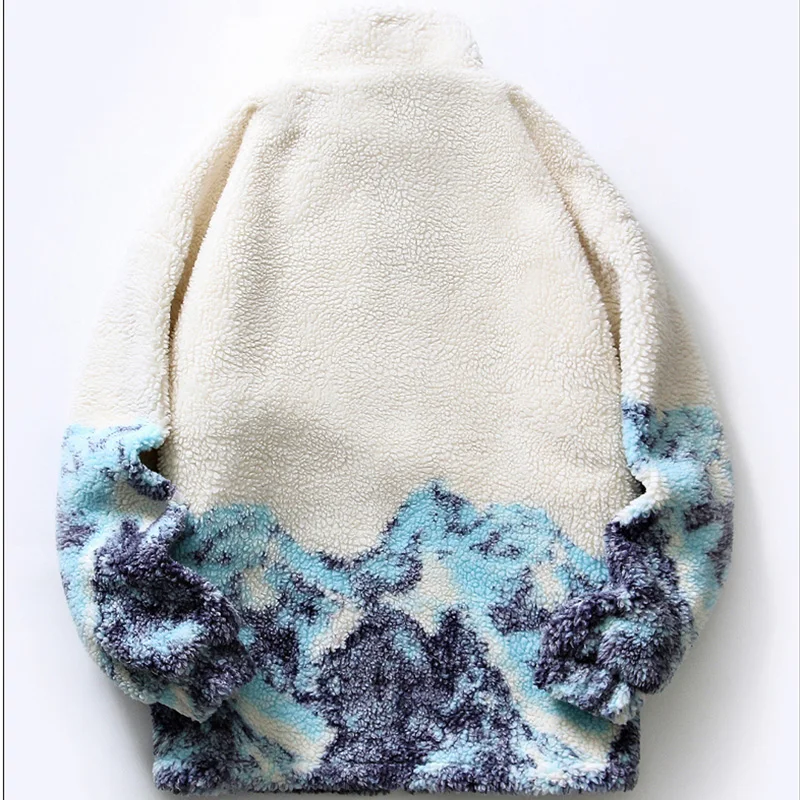 Winter Men Fleece Down Jacket 2021 Fashion Warm Thicken Parkas Coat Japanese Streetwear Lamb Wool Coat