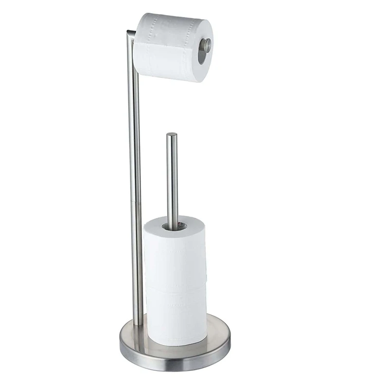 

LBER Freestanding Toilet Paper Holder Stand With Reserve, Stainless Steel Tissue Holder, Toilet Paper Stand For Bathroom
