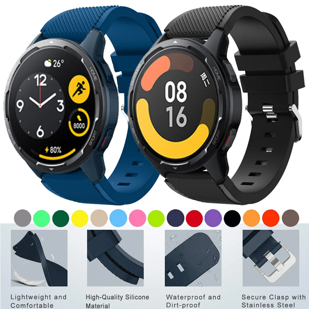 

For Xiaomi MI Watch S1 Active Global Version Smart Watch Strap Silicone Wristband Bracelet 22mm Watchband For MI Watch Color 2