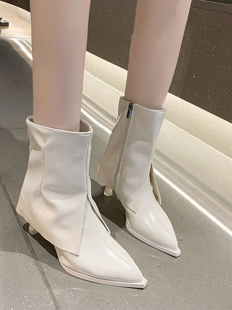 

Winter Zip Chelsea Ankle Boots Women High Heels Shoes 2022 Winter New Fashion Party Sexy Pumps Casual Women Stilettos Snow Botas