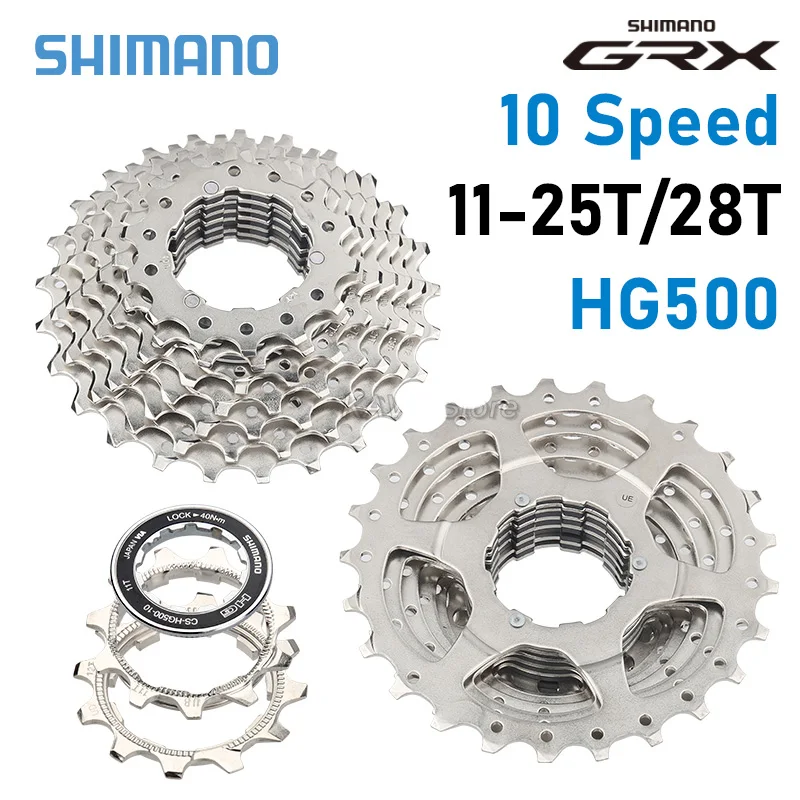 Shimano 10S Road Bike Cassette GRX CS-HG500 10V 11-25T 12-28T Bicycle Freewheel K7 for Tiagra 4700 4600 5700 10 Speed Flywheel