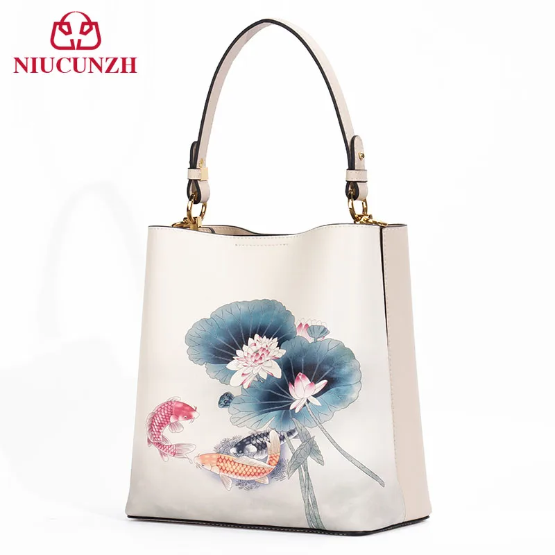

Новая женская сумка NIUCUNZH в китайском стиле, сумки через плечо из натуральной кожи, Женская роскошная дизайнерская сумка, брендовая Сумка-тоут