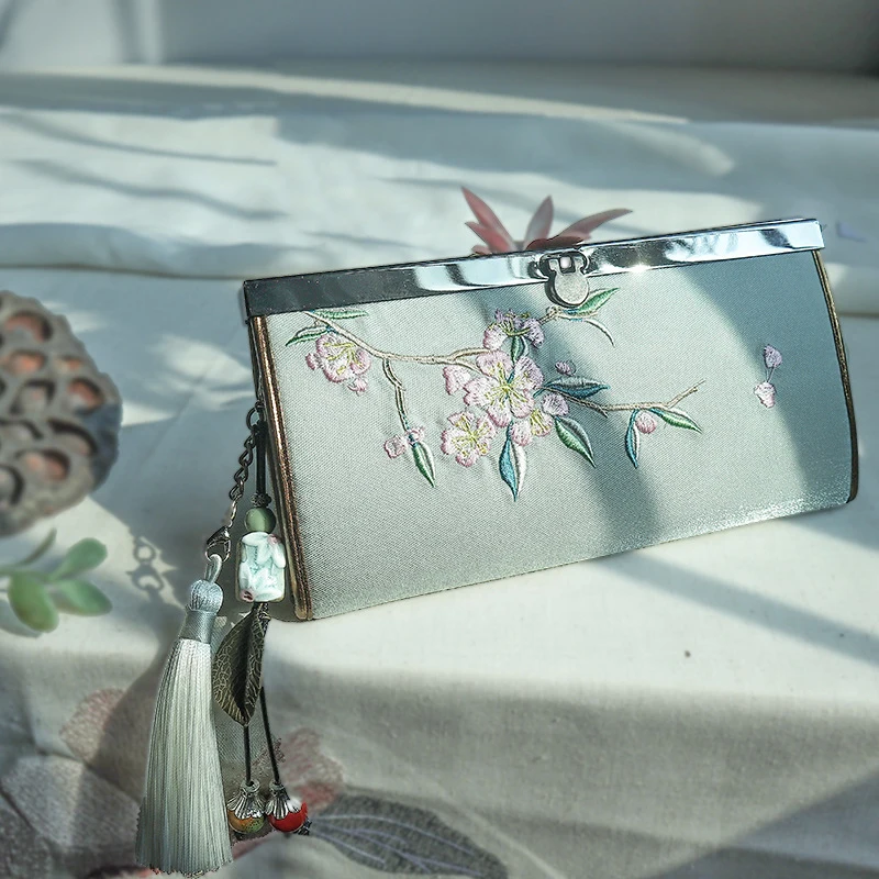 Новый женский Ретро-кошелек с вышивкой цветы держатель для карт модный уличный