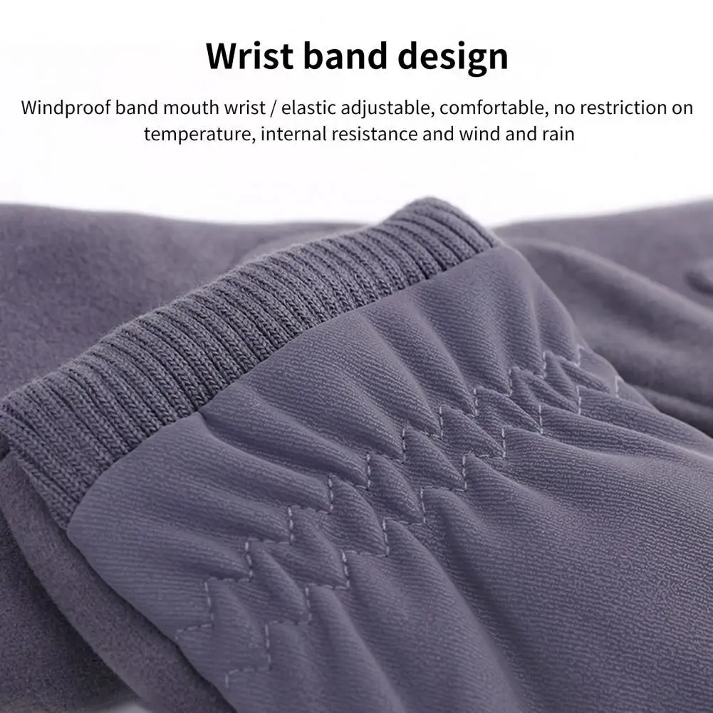 

Knitted Fabric 1 Pair Pretty Obstruct Cold Effectively Mittens One Size Outdoor Mittens Smooth Surface for Hiking