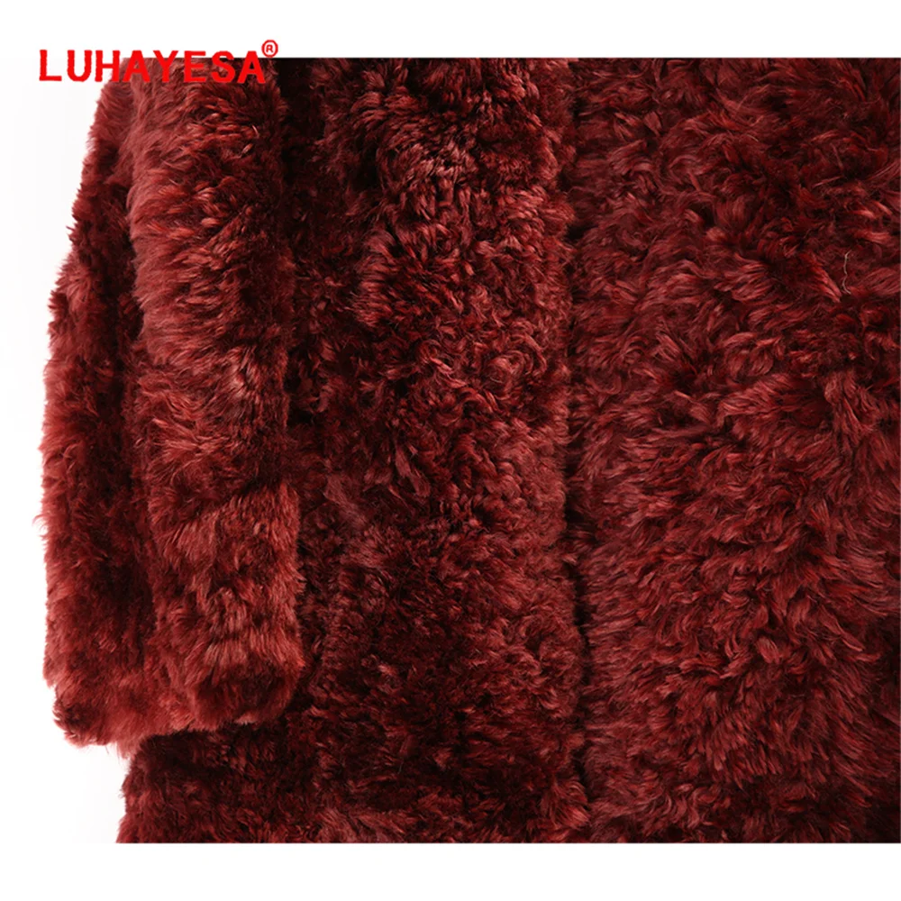 2024 коса из овечьего меха Mosna L дипломesa женская модная удлиненная винно-красная