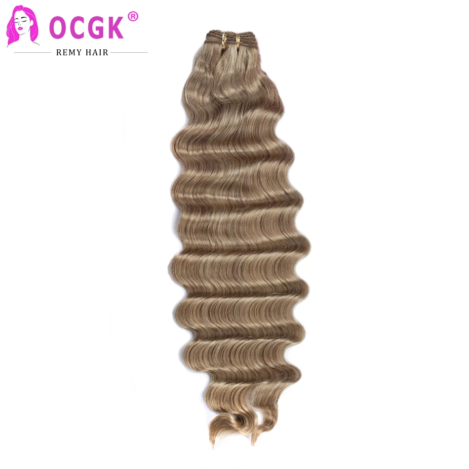 

Natural Remy Human Hair Weft Italian Loose Deep Wave Bundles Human Hair For Woman Dark Brown Blonde Ombre Color 12-26Inch 100G