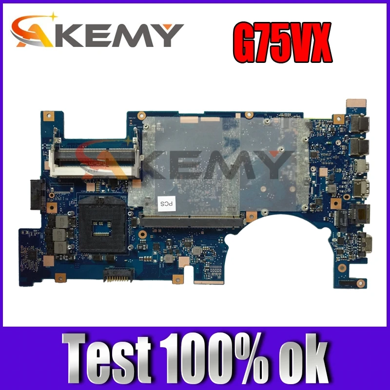 

G75VX Mainboard REV 2.0 2D LCD Connector For ASUS G75V G75VX laptop motherboard 4 Slots DDR3 USB 3.0 100% Tested Working Well