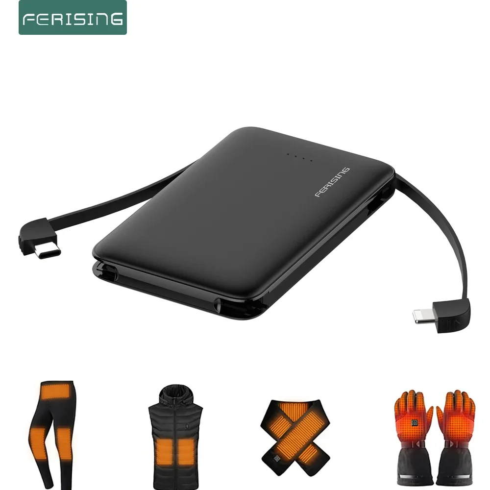 Power Bank FERISING-Type C портативное зарядное устройство для перезаряжаемой куртки с