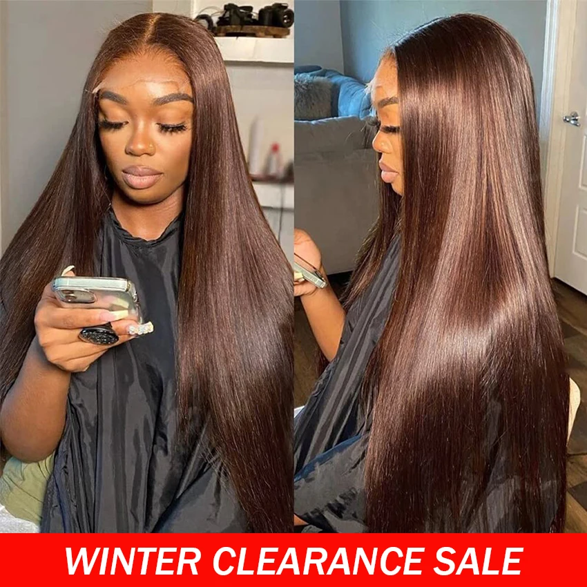 Brown Lace Front Human Hair Wigs Pre Plucked With Baby Hair 360 Full Lace 13x4 13x6 Chocolate Straight Hd Lace Frontal Wig