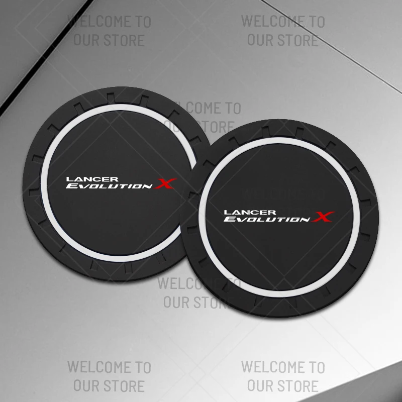 

2 шт. ПВХ для Mitsubishi Lancer Evolution X с логотипом, автомобильная подставка для воды, противоскользящие силиконовые подушечки, аксессуары для украшения интерьера