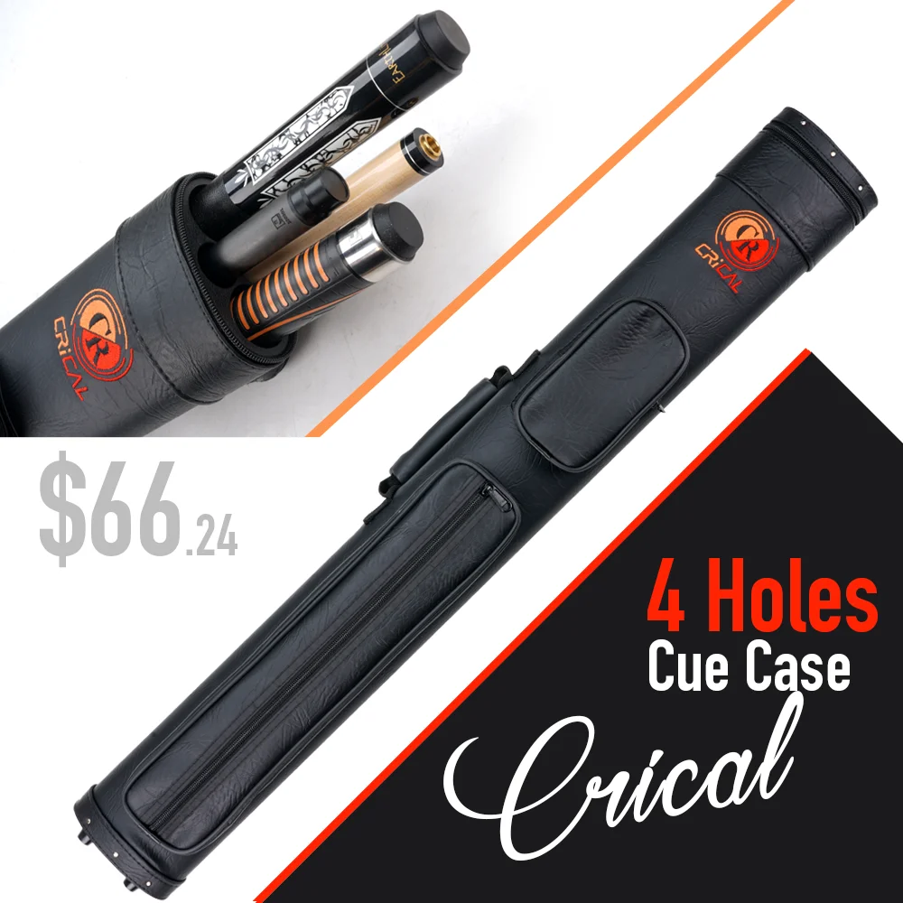 CRICAL Billiard Cue Case 4 Holes Cue Case Pool Cue Carrying Billiard Bag Convenient Durable Professional Billiard Accessories