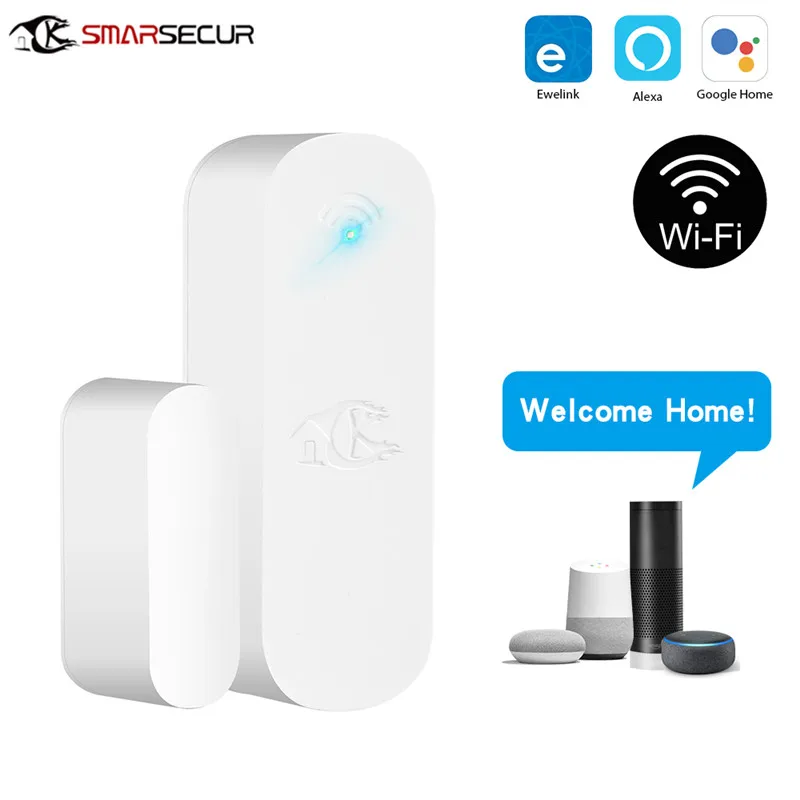 

Магнитный датчик для дверей и окон Aubess с граффити, Wi-Fi детектор дверей для умного дома и Голосовое управление Google Home Alexa