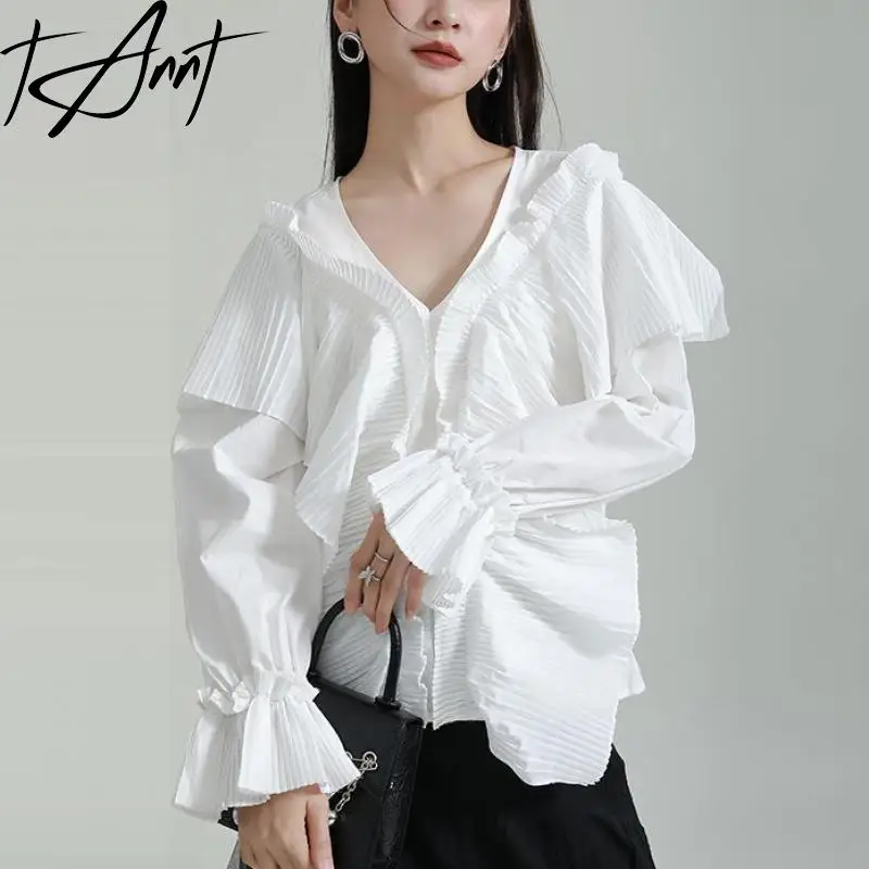 

Женская блузка с длинным рукавом, V-образным вырезом