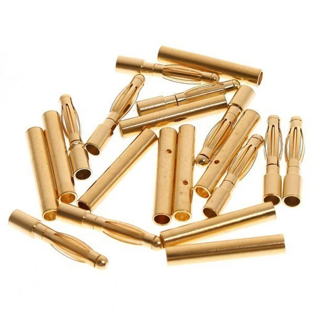 

Connectors Bullet Banana Kit Connector Male Electrical 0Mm Plug Female Crimp Crimps Plugs Gold 4Mm Stackable5Mmwire Speaker