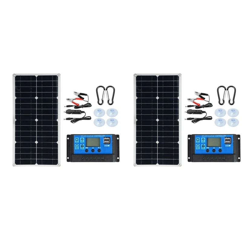

Большая сделка 2x300 Вт комплект солнечной панели портативный мощный RV монокристаллический лодка Гибкая батарея 12 В
