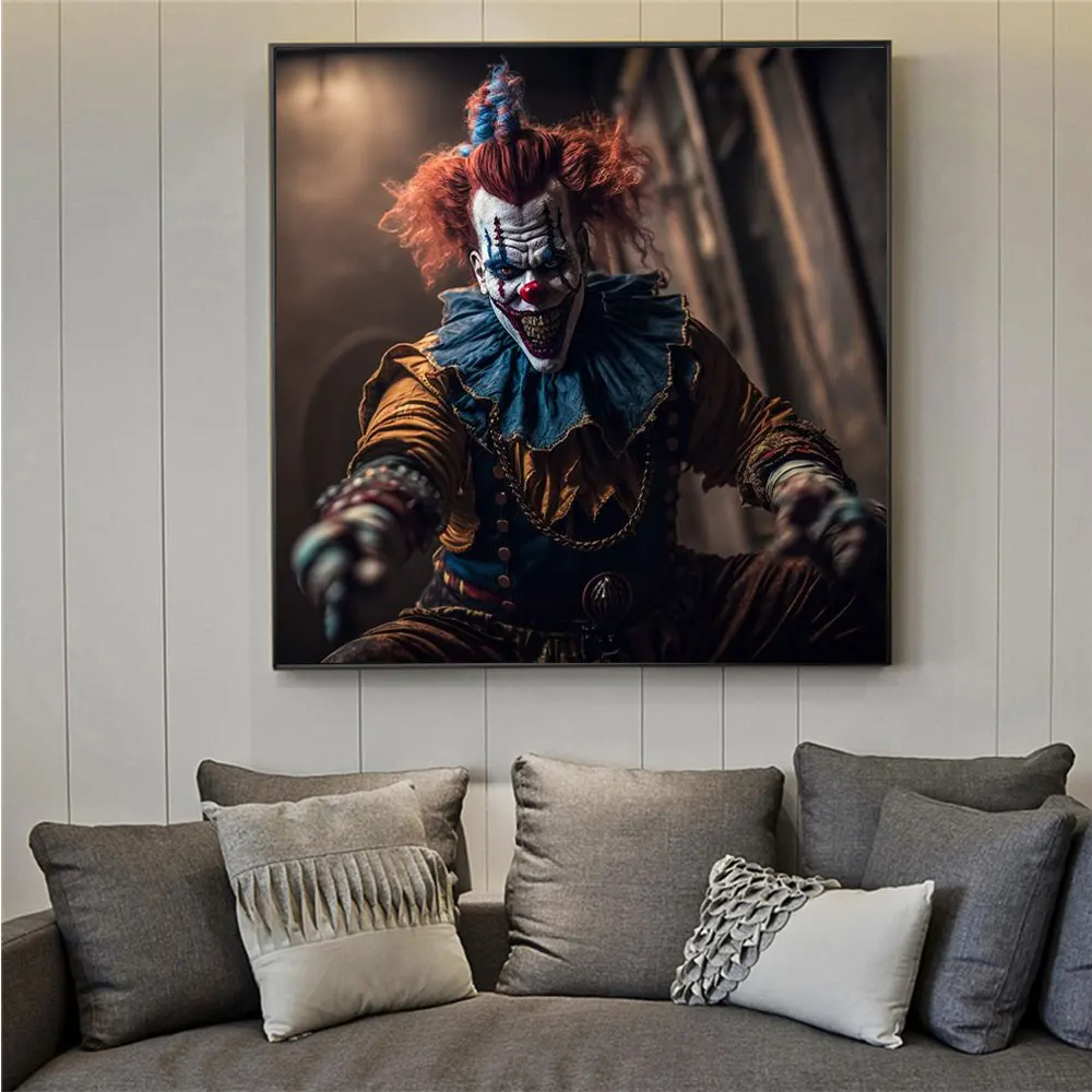 Абстрактная забавная картина с изображением цирк клоуна на холсте настенное