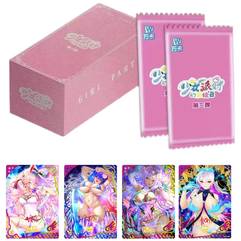 

Goddess Story Girl Party Colorful Glass SSP SLR Rainbow Signature Rare Card Child Game Collection Cards Board Game Toys Gift