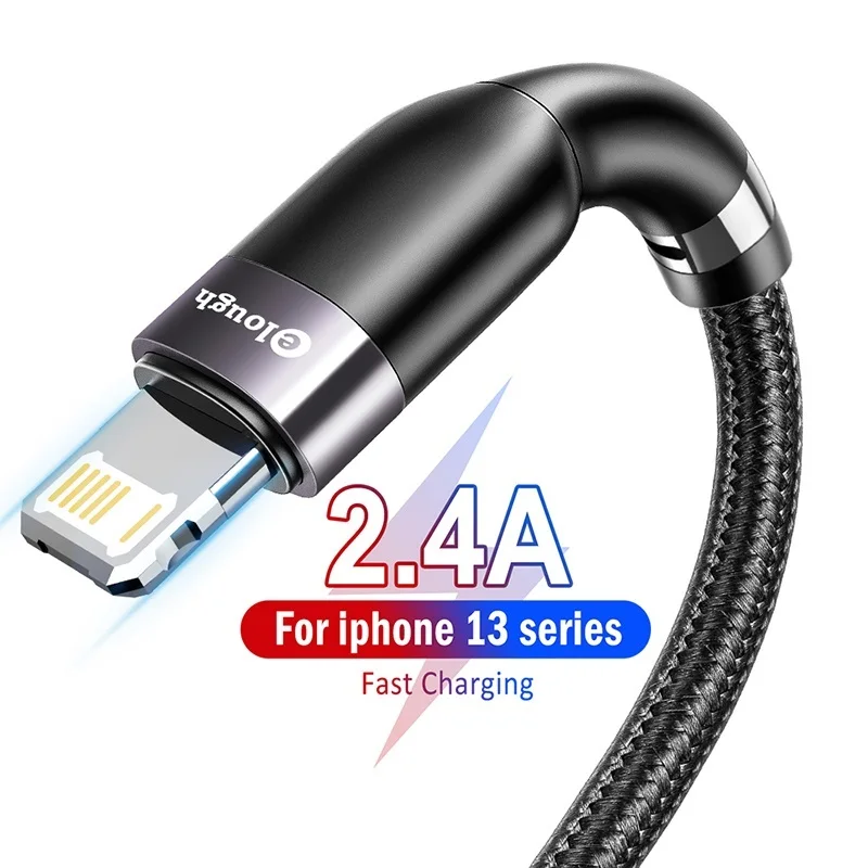 

2pcs Elough USB Cable For iPhone Cable 13 11 12 Pro Max XR XS 8 7 Plus Fast Charging Charger Lighting Cable 2021 iPad Data Cord