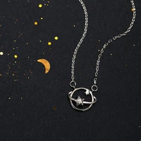 turavzcc planet star pendant necklace zircon hollow universe chain necklace women friend best gifts