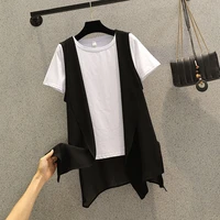 chiffon vests women holiday street solid black sweet thin summer all match fairy outerwear sexy long draped open stitch vintage