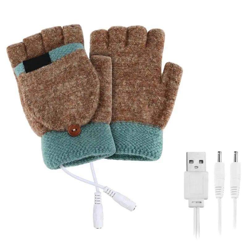 

Зимние перчатки с подогревом, перчатки с USB-подогревом, вязаные теплые перчатки для полных рук, Подарочная коробка для женщин, зимние теплые ...