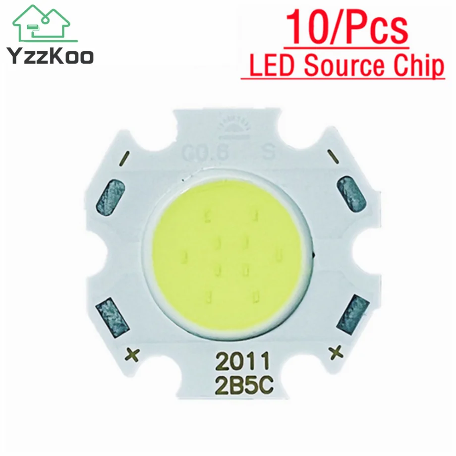 

10/Pcs LED Source Chip 3W 5W 7W 10W Super Power LED COB Side 11mm 20mm Light Bulb Light Lamp Spotlight Down Light Lamps White