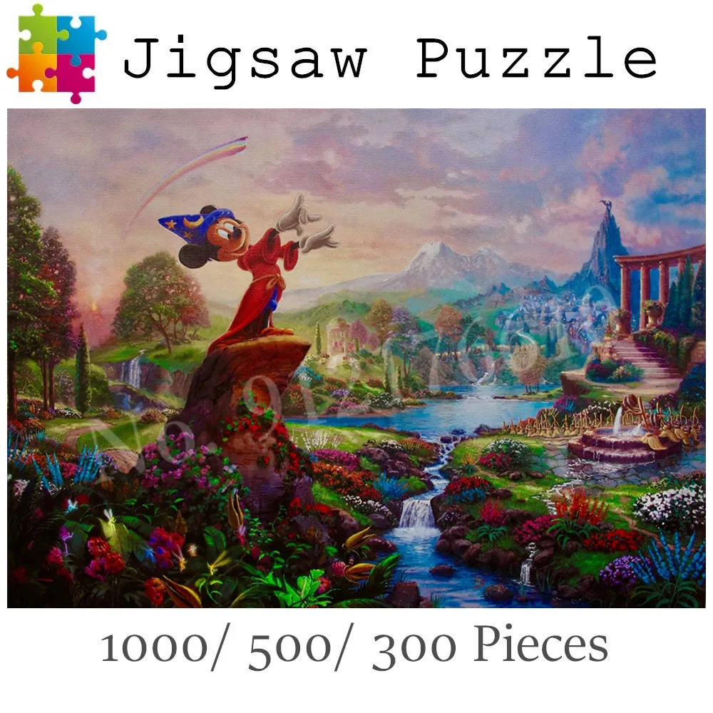 

Disney Mickey Mouse Puzzle 1000 Pieces Adults Diy Wooden Puzzle Model Assembled Educational Jigsaw Puzzle Toys for Kids Child
