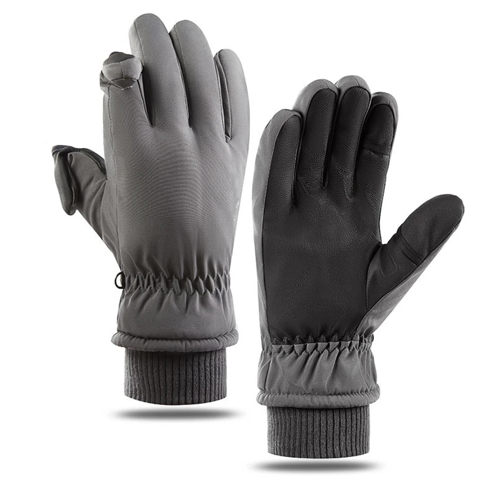 

Мужские лыжные перчатки, бархатные теплые ветрозащитные водонепроницаемые сенсорные перчатки для занятий спортом на открытом воздухе, мотоциклетные варежки, черные M