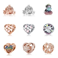 new rose gold love diamond bracelet accessories diy alloy drip oil bracelet beads