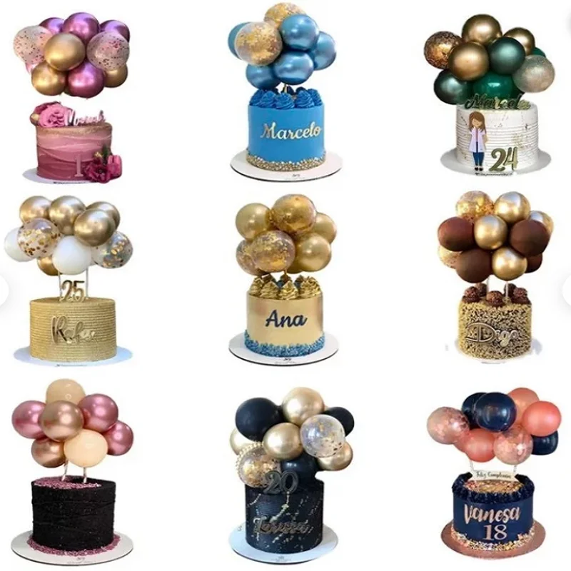 

Mini Confetti Balloon Cake Topper Birthday Wedding Party Baby Shower Birthday Decoration Gold Party Decorations