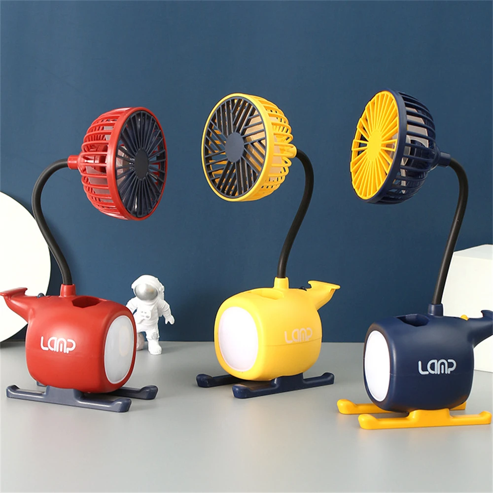 

LED Aircraft Model Night Light Pen Holder Lamp Foldable Fan Lamps Student Kids Dormitory Reading Desk Lights Gifts Lighting