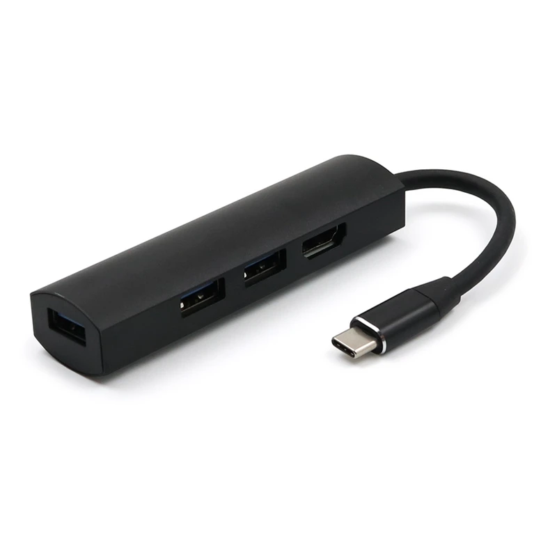 

Конвертер концентратора Type-C на 3XUSB3.0 + HDMI-совместимый (4K @ 2K) 4-в-1 концентратор конвертер ноутбука Для Huawei Mate10/ P30